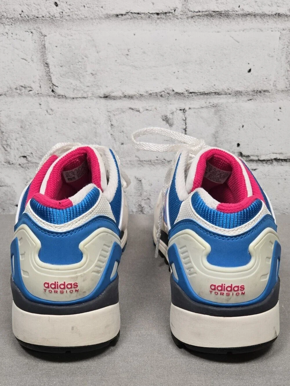 Adidas Torsion ZX Retro Running Sneakers White Blue Pink Mens 9.5